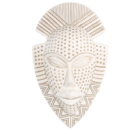 Maschera resina bianco donna africana cm15x25x7 Vacchetti