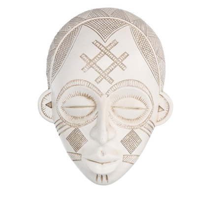 Maschera resina bianco uomo africano cm16x20,5x8 Vacchetti