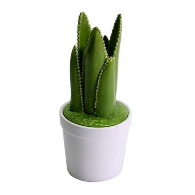 Vaso ceramica con cactus tondo cmø11,5h26,5 Vacchetti