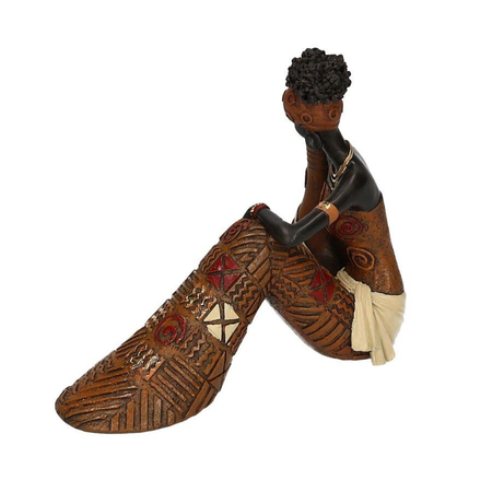 Statua resina donna africana cm19x9,5h16 Vacchetti