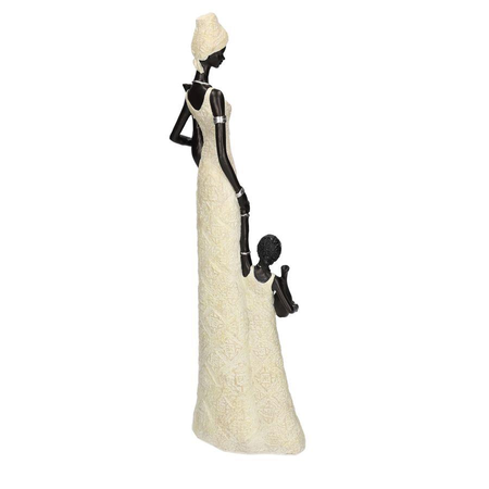 Statua resina donna africana con bambina cm15x7,5h46,5 Vacchetti