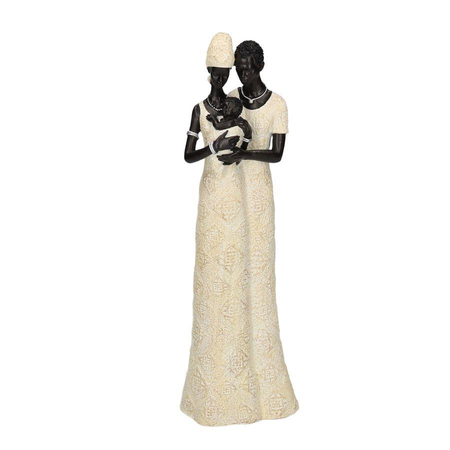 Statua resina donne africane con bambino cm13,5x8,5h34 Vacchetti