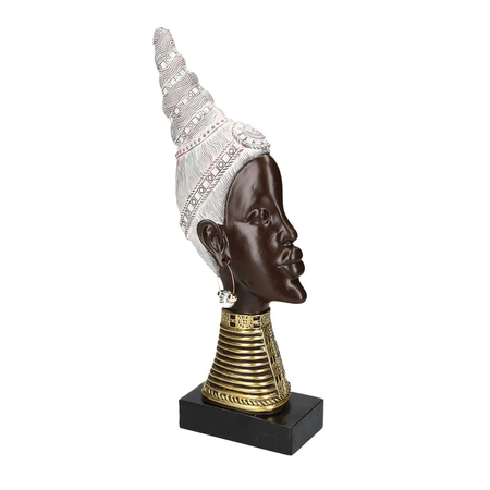 Statua resina testa donna africana cm18,5x8,5h43 Vacchetti