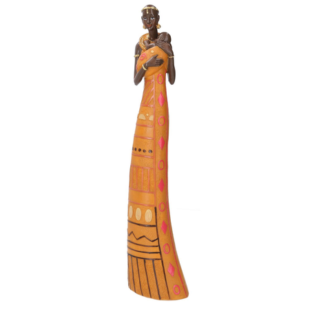 Statua ceramica donna africa cm9,5x6h38,5