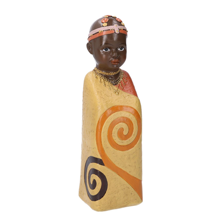 Statua ceramica bimbo africa giallo cm8x8h26,5 Vacchetti