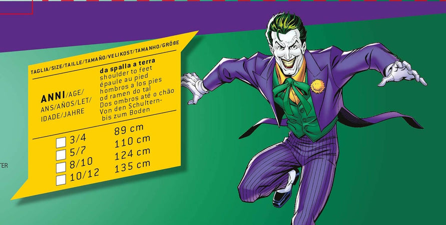 Ciao-joker Costume Bambino Originale Dc Comics Super Heroes, Colore Viola, Verde, Giallo, 11702