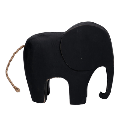 Elefante nero grande legno yo-3158a cm 28x8H25