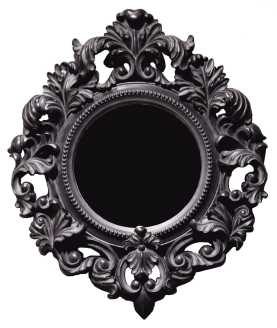 Specchio cornice nera legno sm-4622 cm.61 x 74 x 7