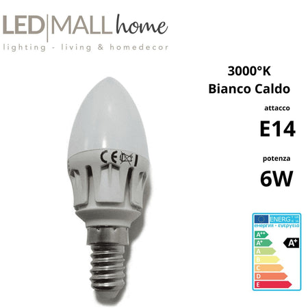 kit 6pz lampadina oliva candela 6w led bianco caldo 3000k Illuminazione/Lampadine/Lampadine a LED Led Mall Home - Napoli, Commerciovirtuoso.it