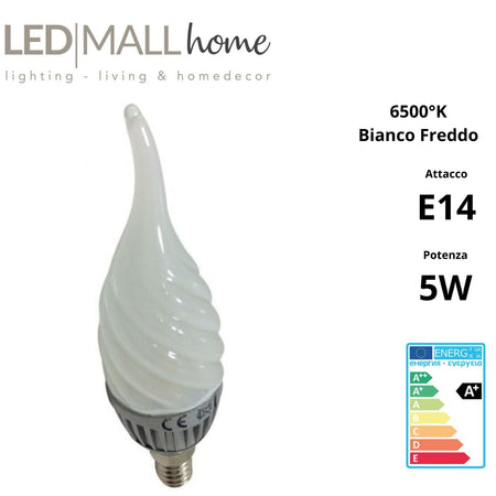 kit 6pz lampadina candela soffio di vento led 5w e14 bianco freddo 6500k Illuminazione/Lampadine/Lampadine a LED Led Mall Home - Napoli, Commerciovirtuoso.it