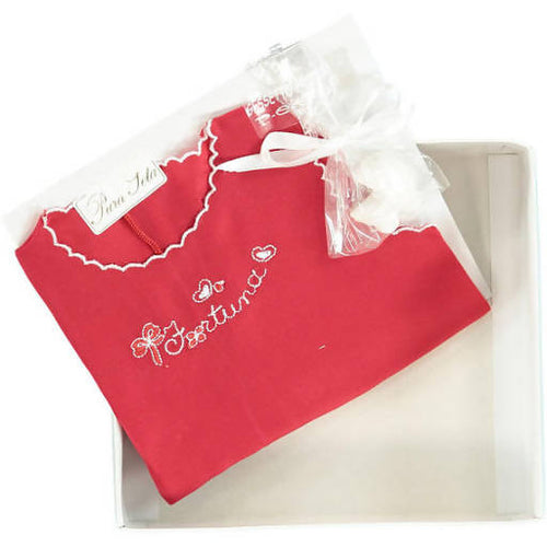 art. p132 PETIT camicina neonato in seta rossa e bianca porta fortuna art. p132 prodotti neonato L'Orchidea - Siderno, Commerciovirtuoso.it