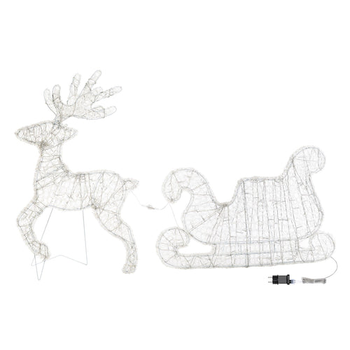 Decorazione natalizia Renna galoppante con slitta 3D con led bianco per uso interno ed esterno Casa e cucina/Decorazioni per interni/Addobbi e decorazioni per ricorrenze/Decorazioni natalizie/Oggettistica MagiediNatale.it - Altamura, Commerciovirtuoso.it