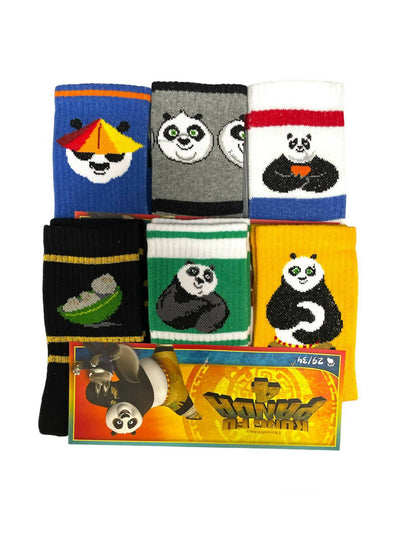 6 calze corte in cotone per bambino/a kung fu panda edizione limitata set da 2 confezioni da 3 paia di calzini
