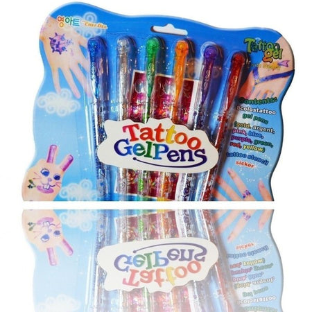 6 Penne Per Tatuaggi Tattoo Gel Temporaneo Glitter Bambini Divertimento Giochi e giocattoli/Giochi d'imitazione e accessori di travestimento/Accessori per travestimento/Trucchi Trade Shop italia - Napoli, Commerciovirtuoso.it