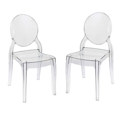 MELODIE - set di 2 sedie in policarbonato trasparente Trasparente