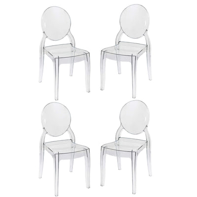MELODIE - set di 4 sedie in policarbonato trasparente Trasparente Milani Home