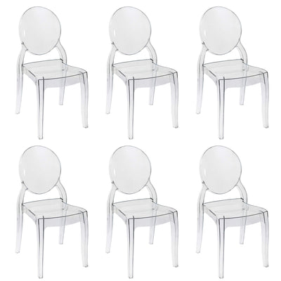 MELODIE - set di 6 sedie in policarbonato trasparente Trasparente