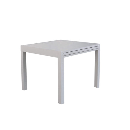 JERRI - set tavolo in alluminio cm 90/180x90x75 h con 6 sedute Tortora Milani Home
