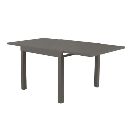 JERRI - set tavolo in alluminio cm 90/180x90x75 h con 6 sedute Taupe Milani Home