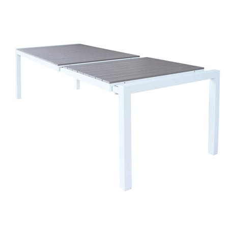 LOIS - set tavolo in alluminio cm 162/242x100x74 h con 4 sedute Bianco Milani Home
