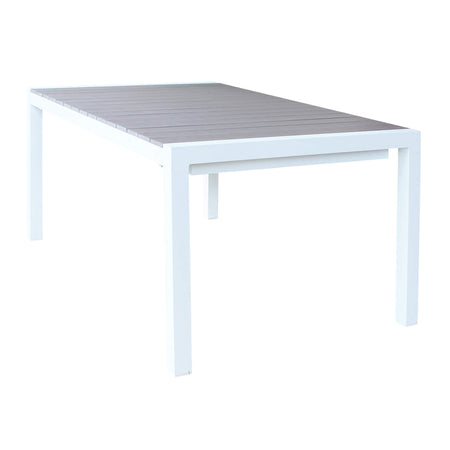 LOIS - set tavolo in alluminio cm 162/242x100x74 h con 6 sedute Bianco Milani Home