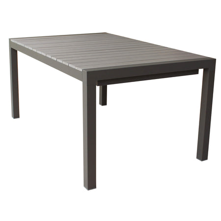 LOIS - set tavolo in alluminio cm 162/242x100x74 h con 6 sedute Taupe Milani Home