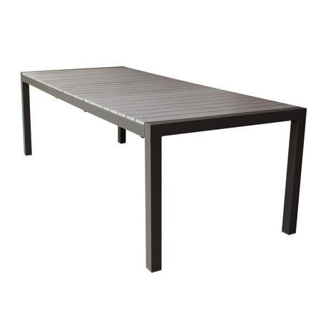 LOIS - set tavolo in alluminio cm 162/242x100x74 h con 8 sedute Taupe Milani Home