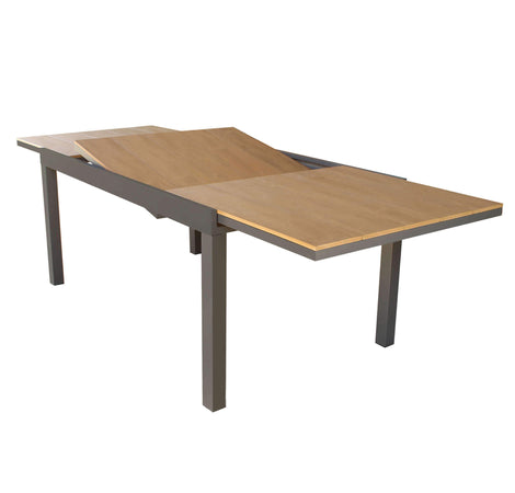VIDUUS - set tavolo in alluminio cm 160/240x95x75 h con 4 sedute Taupe Milani Home