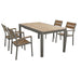 VIDUUS - set tavolo in alluminio cm 160/240x95x75 h con 4 sedute Taupe Milani Home