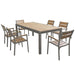 VIDUUS - set tavolo in alluminio cm 200/300x95x75 h con 6 sedute Taupe Milani Home
