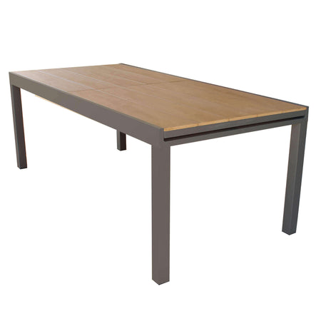 VIDUUS - set tavolo in alluminio cm 200/300x95x75 h con 6 sedute Taupe Milani Home