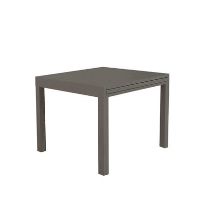 JERRI - set tavolo da giardino in alluminio con 4 sedie 90/180x90 Taupe Milani Home