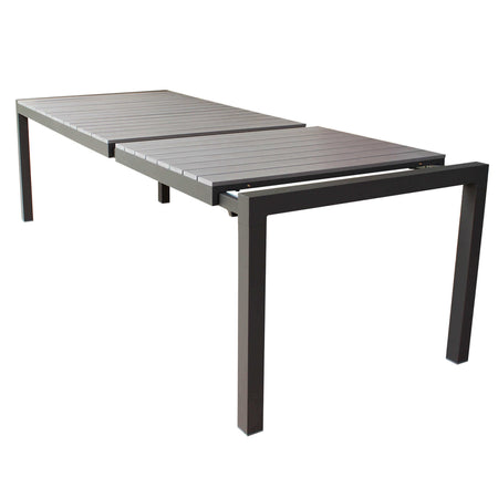 LOIS - set tavolo da giardino in alluminio con 6 sedute 162/242x100 Taupe Milani Home