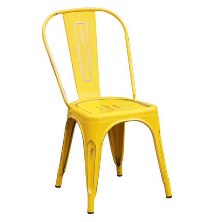 AGATHA - set di 4 sedie in metallo giallo antico Giallo Milani Home