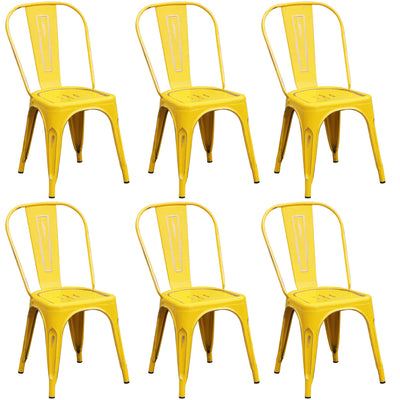 AGATHA - set di 6 sedie in metallo giallo antico Giallo Milani Home