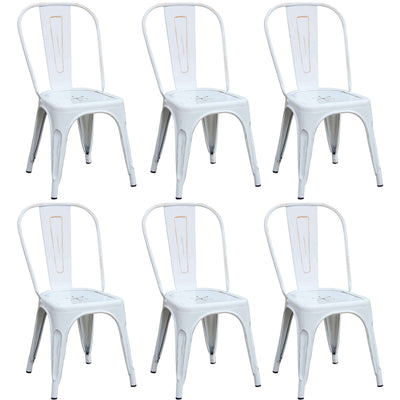 AGATHA - set di 6 sedie in metallo bianco antico Bianco Milani Home