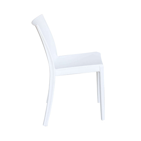 PERLA - set di 4 sedie in polipropilene impilabile da esterno e interno Bianco Milani Home