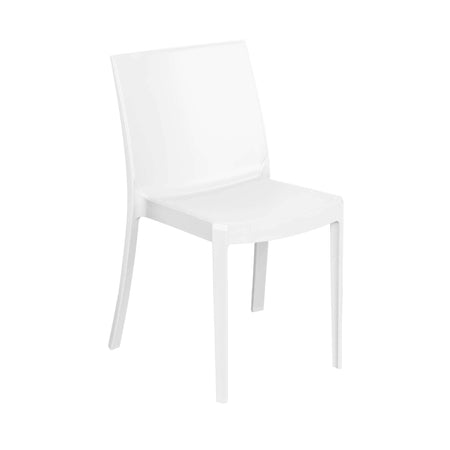 PERLA - set di 6 sedie in polipropilene impilabile da esterno e interno Bianco Milani Home