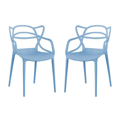 LALU - set di 2 sedie in plastica Azzurro Milani Home