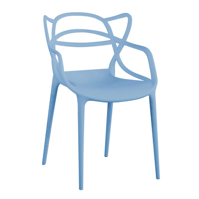 LALU - set di 6 sedie in plastica Azzurro Milani Home
