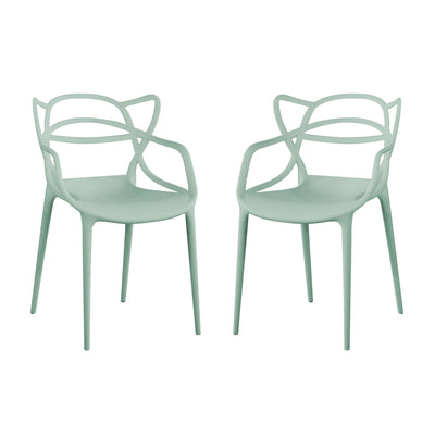 LALU - set di 2 sedie in plastica Verde Milani Home