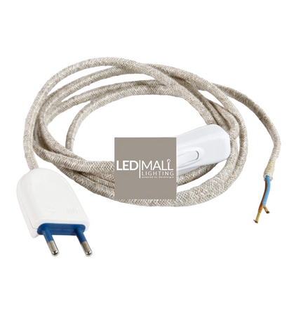 Cablaggio per lampada da tavolo con interruttore e spina canvas beige Illuminazione/Illuminazione per interni/Lampade/Paralumi Led Mall Home - Napoli, Commerciovirtuoso.it