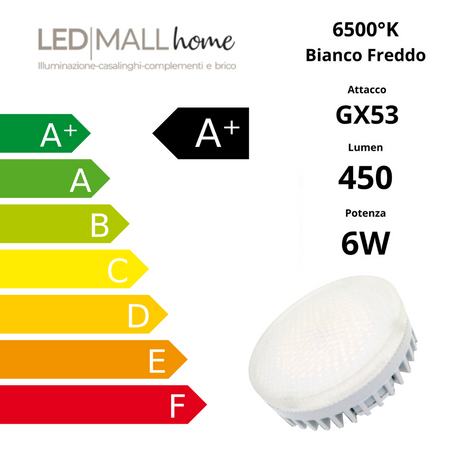 Lampadina led gx53 6w luce fredda 6500k Illuminazione/Lampadine/Lampadine a LED Led Mall Home - Napoli, Commerciovirtuoso.it