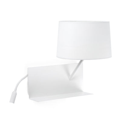 HANDY Lampada da parete bianca con lettore LED sinistra Illuminazione/Illuminazione per interni/Illuminazioni per pareti/Applique Led Mall Home - Napoli, Commerciovirtuoso.it