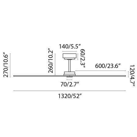 MILOS L Ventilatore da soffito nero Fai da te/Prodotti per la costruzione/Riscaldamento e raffreddamento/Sistemi mobili di climatizzazione/Ventilatori/Ventilatori da soffitto Led Mall Home - Napoli, Commerciovirtuoso.it