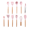 Set 11 utensili da cucina in silicone e legno naturale rosa Casa e cucina/Utensili da cucina/Schiumarole Led Mall Home - Napoli, Commerciovirtuoso.it