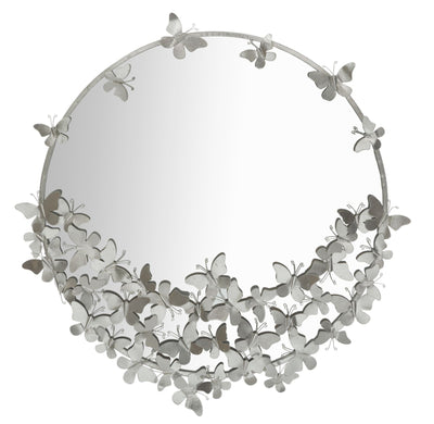 Specchio Farfalle Round Silver Cm Ø 91X3X94