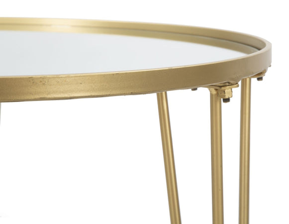 Tavolinetto Da Caffe' Glam Gold/Mirror Cm Ø 50X58,5 Mauro Ferretti
