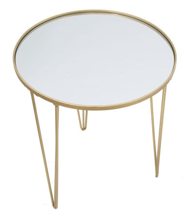 Tavolinetto Da Caffe' Glam Gold/Mirror Cm Ø 50X58,5