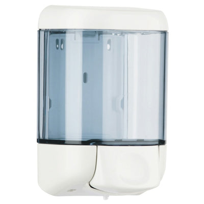 Dispenser da muro per sapone liquido - 12 8x11 2x20 5 cm - capacitA' 1 L - bianco-azzurro trasparente - Mar Plast Casa e cucina/Bagno/Accessori per il bagno/Dosatori e porta accessori/Dosatori per sapone liquido Eurocartuccia - Pavullo, Commerciovirtuoso.it